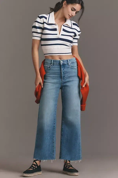 Paige Anessa High-rise Crop Wide Leg Jeans In Blue