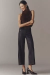 Paige Anessa High-rise Crop Wide-leg Jeans In Brown