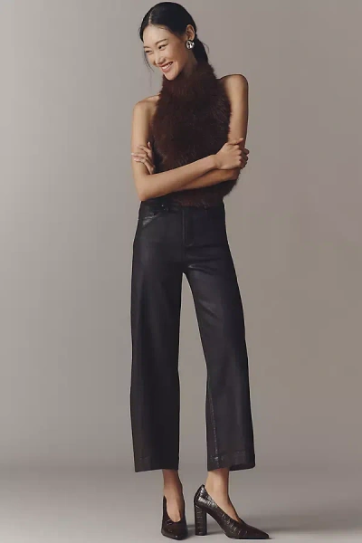 Paige Anessa High-rise Crop Wide-leg Jeans In Brown