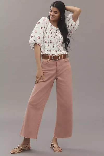 Paige Anessa High-rise Crop Wide-leg Jeans In Pink