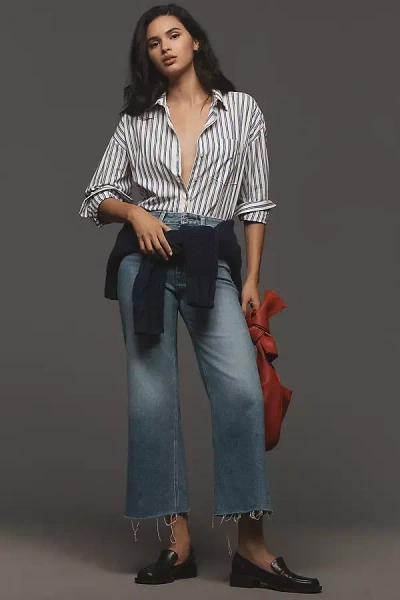 Paige Anessa High-rise Wide-leg Cropped Jeans In Blue
