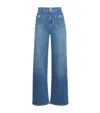 Paige Womens Familia Eco Harper Wide-leg High-rise Stretch-denim Jeans In Blue