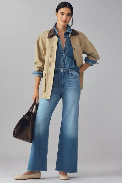 Paige Anessa High-rise Wide Leg Jeans In Blue