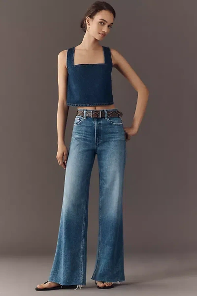 Paige Anessa High-rise Wide-leg Jeans In Blue