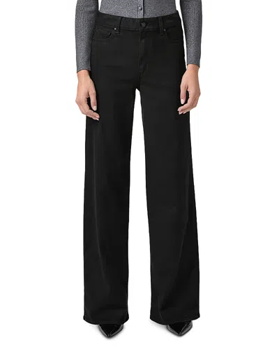 Paige Anessa High Rise Wide Leg Jeans In Black Shadow