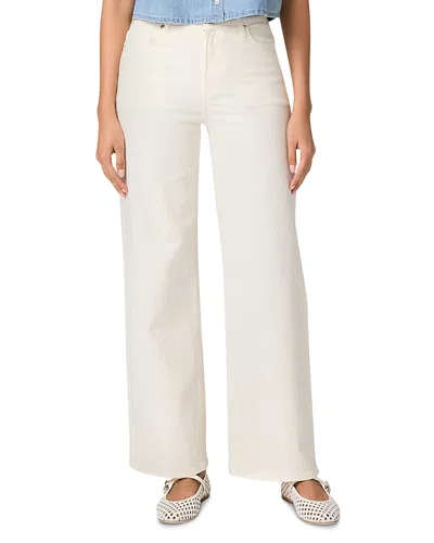 Paige Anessa High Rise Wide Leg Jeans In Champagne Ecru In White