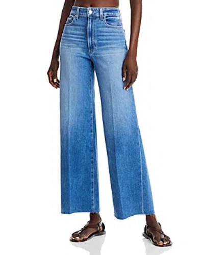 Paige Anessa High Rise Wide Leg Jeans In Flamenco Distressed In Blue