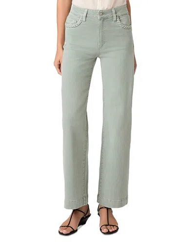 Paige Anessa High Rise Wide Leg Jeans In Vintage Seaglass In Green