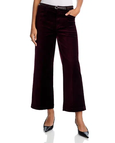 Paige Anessa High Rise Wide Leg Velvet Jeans In Aubergine In Purple
