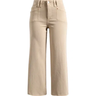 Paige Anessa High Waist Ankle Wide Leg Jeans In Neutral