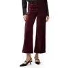 PAIGE PAIGE ANESSA HIGH WAIST ANKLE WIDE LEG VELVET PANTS