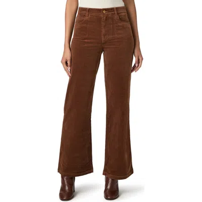 Paige Anessa High Waist Corduroy Wide Leg Pants In Brown