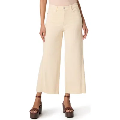 Paige Anessa High Waist Raw Hem Ankle Straight Leg Jeans In Neutral