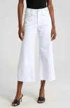 Paige Anessa High Waist Raw Hem Crop Wide Leg Jeans