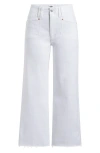 PAIGE PAIGE ANESSA HIGH WAIST RAW HEM CROP WIDE LEG JEANS