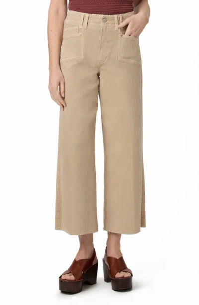 PAIGE PAIGE ANESSA HIGH WAIST RAW HEM CROP WIDE LEG JEANS