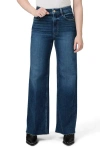 Paige Anessa High Waist Raw Hem Wide Leg Ankle Jeans In Arpeggio