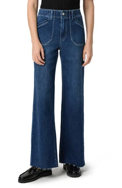 PAIGE PAIGE ANESSA HIGH WAIST RAW HEM WIDE LEG JEANS