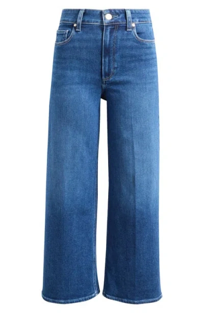 Paige Anessa High Waist Wide Leg Jeans In Blue