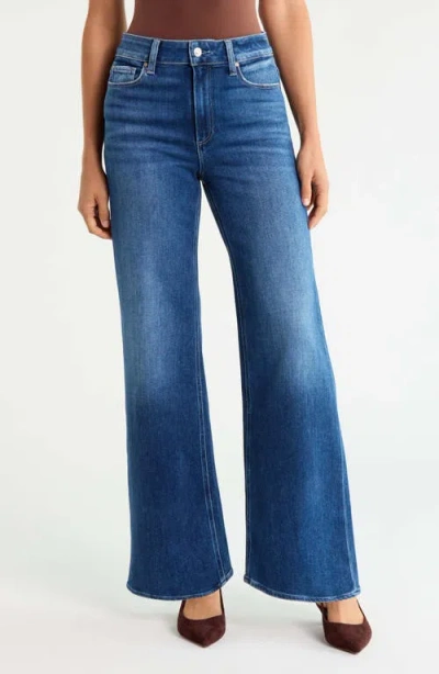 Paige Anessa High Waist Wide Leg Jeans In Blue