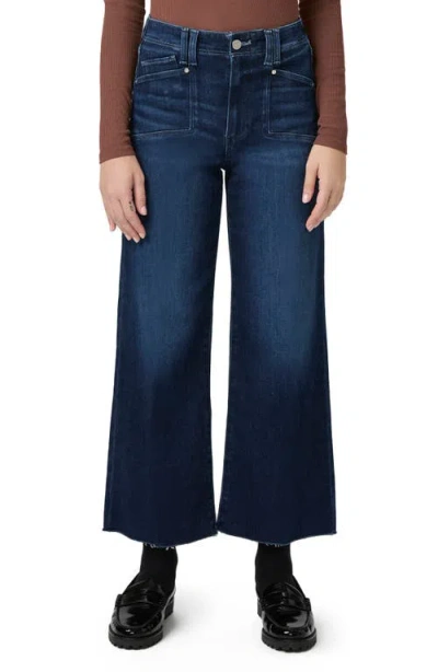 Paige Anessa High Waist Wide Leg Jeans In Praline
