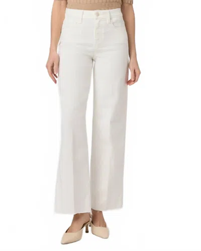 Paige Anessa High Waisted Wide Leg Jeans In Tonal Ecru In White