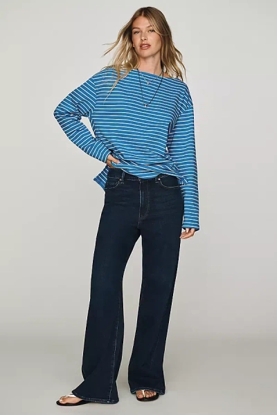 Paige Anessa High-rise Wide-leg Jeans In Blue
