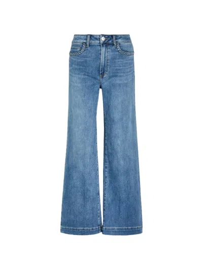 Paige Anessa Jeans Mit Geflochtenem Besatz In Blue