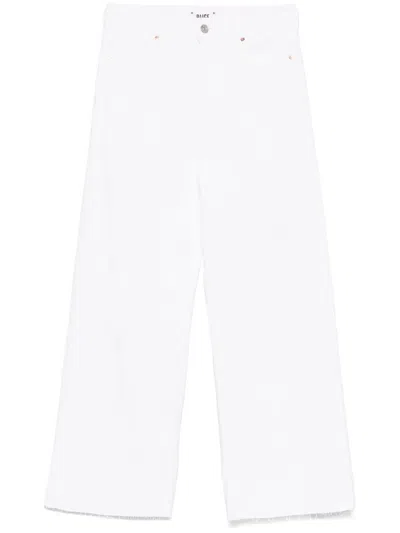 Paige Sasha Ankle Wide Cuff Jeans In Tonal Ecru In White