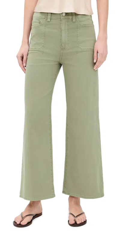 Paige Anessa Jeans With Stitch Thru Utility Pockets Vintage Oak Moss In Green