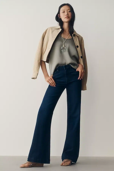Paige Anessa Leenah 32" Mid-rise Flare Jeans In Blue
