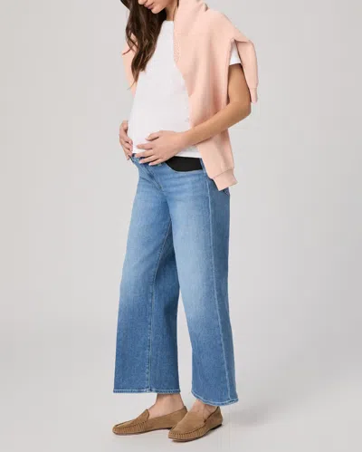 Paige Anessa Maternity Wide Leg Jean In Blue