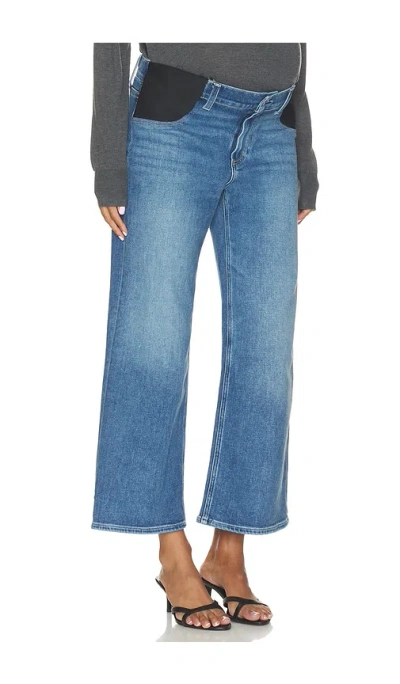 Paige Anessa Maternity Wide Leg Jean In Monaco Mist