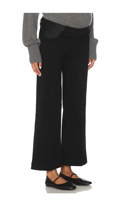 Paige Anessa Maternity Wide Leg Jeans In Black