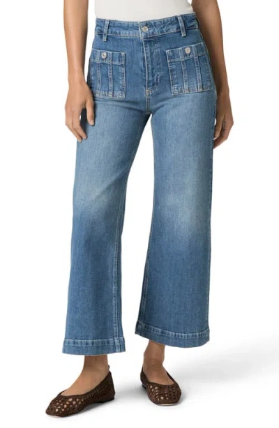 Paige Anessa Patch Pocket High Waist Ankle Wide Leg Jeans