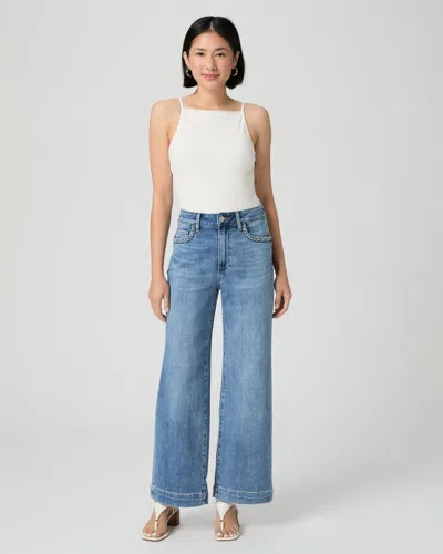 Paige Anessa Petite 28 Inch Wide Leg Jean In Blue