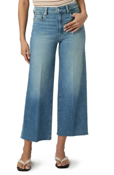 PAIGE PAIGE ANESSA RAW HEM HIGH WAIST ANKLE WIDE LEG JEANS