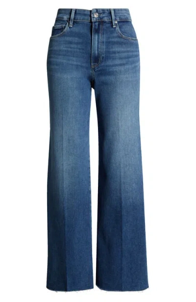 Paige Anessa Raw Hem High Waist Wide Leg Jeans