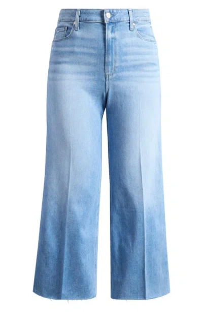 Paige Anessa Raw Hem High Waist Wide Leg Jeans In Helena