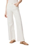 Paige Anessa Raw Hem High Waist Wide Leg Jeans In White