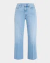 Paige Anessa High Waist Frayed Hem Crop Wide Leg Jeans In Luminaries