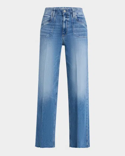 Paige Anessa Raw Hem Jeans With Utility Pockets In Viva