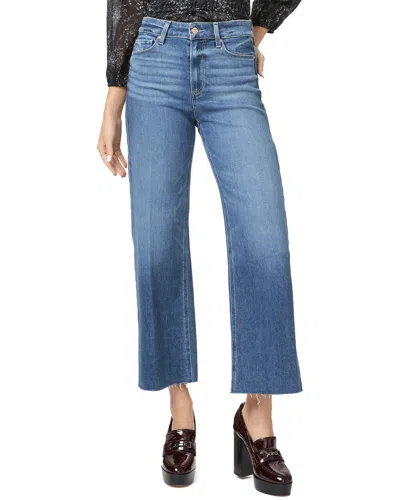 Paige Anessa Raw Hem Painterly Distressed Jean In Blue