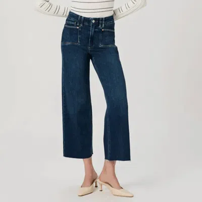 Paige Anessa Raw Hem Wide Leg Jeans In Amoroso In Blue