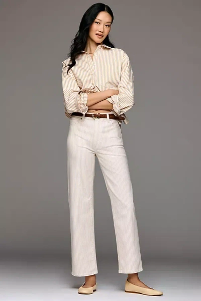 Paige Anessa Rounded Pocket High-rise Straight-leg Ankle Jeans In White