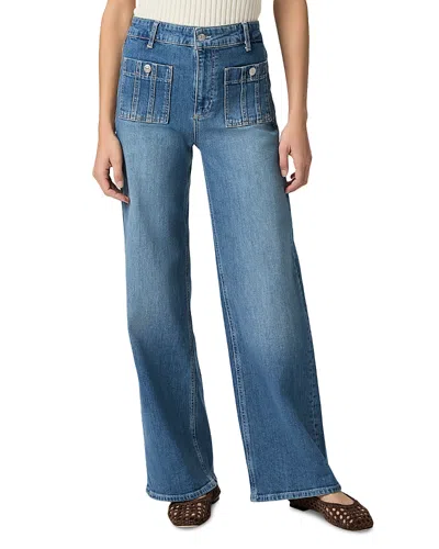 Paige Anessa Seamed High Rise Wide Leg Jeans In Paley