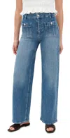 Paige Anessa Seamed Patch Pockets Jeans Paley