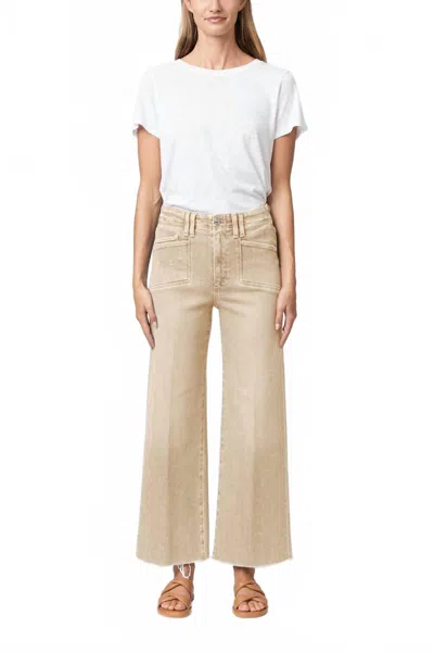 Paige Anessa Set In Pockets Wide Leg Pants In Vintage Soft Sand In Nude