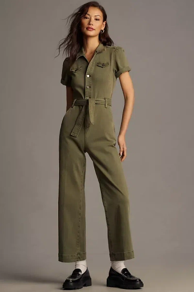 Paige Anessa Short-sleeve Jumpsuit In Green