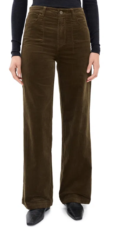 Paige Anessa Utility Stitch Pocket Corduroy Pants 31 Fern In Green